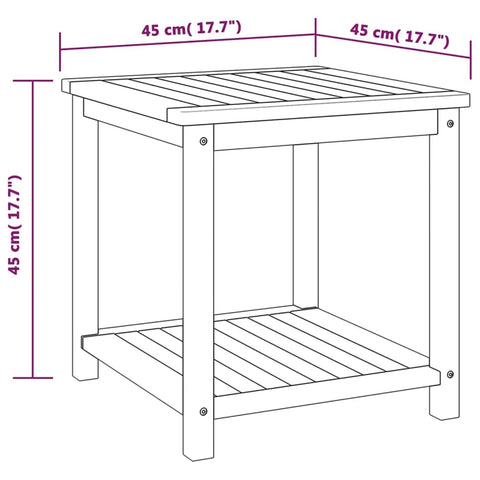 vidaXL Beistelltisch Massivholz Akazie 45x45x45 cm