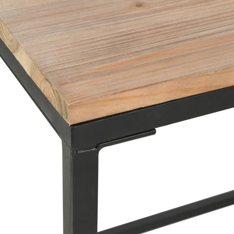 vidaXL Einzelsockel Schreibtisch Massivholz und Stahl 100x50x76 cm