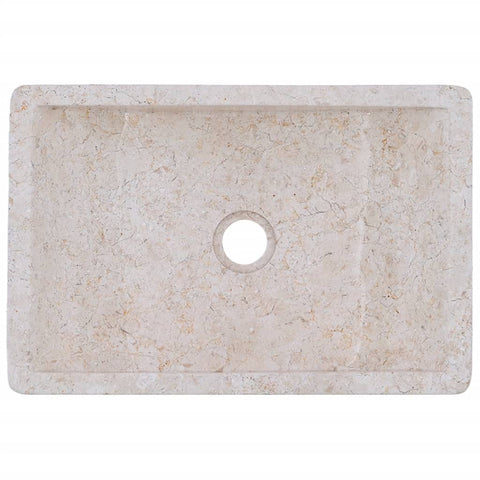 vidaXL Waschbecken 45x30x12 cm Marmor Hochglanz-Creme