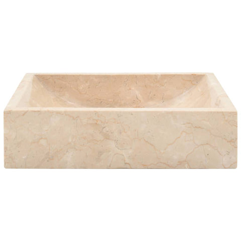 vidaXL Waschbecken 45x30x12 cm Marmor Hochglanz-Creme