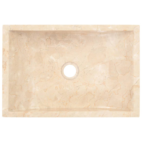 vidaXL Waschbecken 45x30x12 cm Marmor Hochglanz-Creme