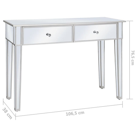 vidaXL Verspiegelter Konsolentisch aus MDF und Glas 106,5x38x76,5 cm