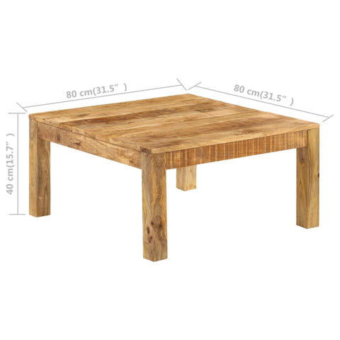 vidaXL Couchtisch 80x80x40 cm Massivholz Mango