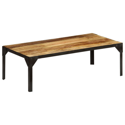 vidaXL Couchtisch Raues Massives Mangoholz und Stahl 110 cm