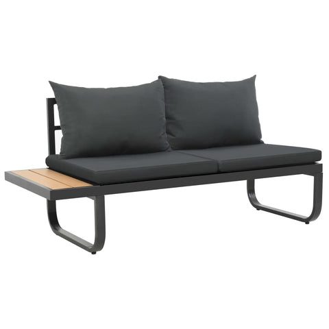 vidaXL 2-tlg. Garten-Ecksofa-Set mit Auflagen Aluminium WPC