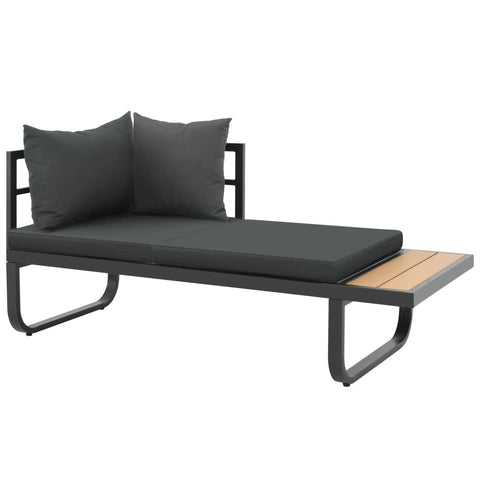 vidaXL 2-tlg. Garten-Ecksofa-Set mit Auflagen Aluminium WPC