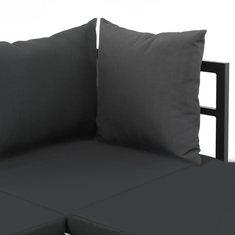 vidaXL 2-tlg. Garten-Ecksofa-Set mit Auflagen Aluminium WPC