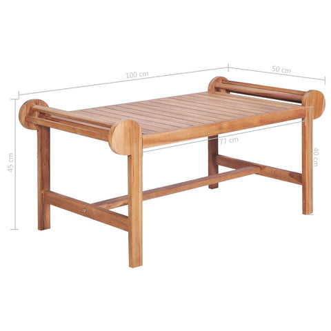 vidaXL Couchtisch 100x50x45 cm Massivholz Teak