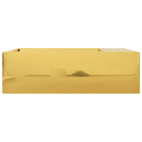 vidaXL Waschbecken mit Überlauf 49 x 25 x 15 cm Keramik Golden