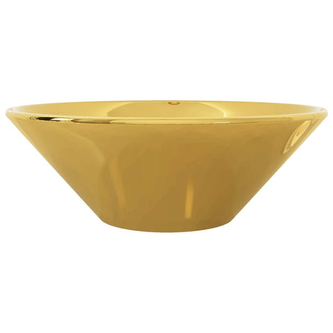 vidaXL Waschbecken 42 x 14 cm Keramik Golden