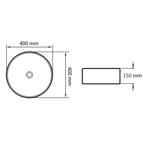 vidaXL Waschbecken 40 x 15 cm Keramik Silbern