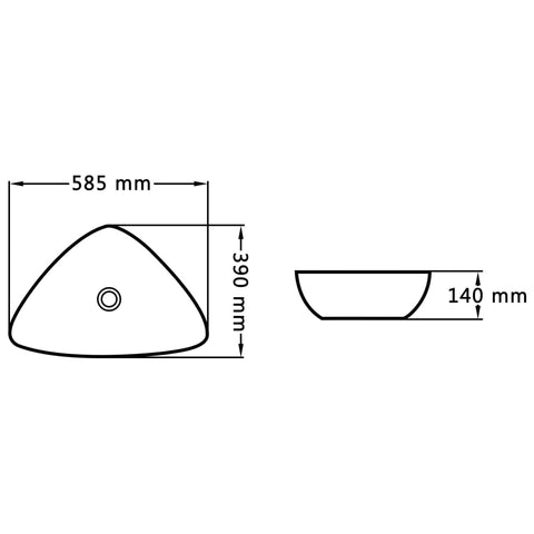 vidaXL Waschbecken 58,5 x 39 x 14 cm Keramik Weiß