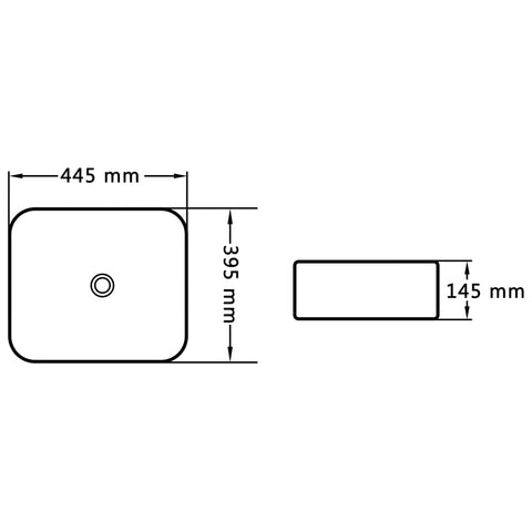 vidaXL Waschbecken 44,5 x 39,5 x 14,5 cm Keramik Weiß