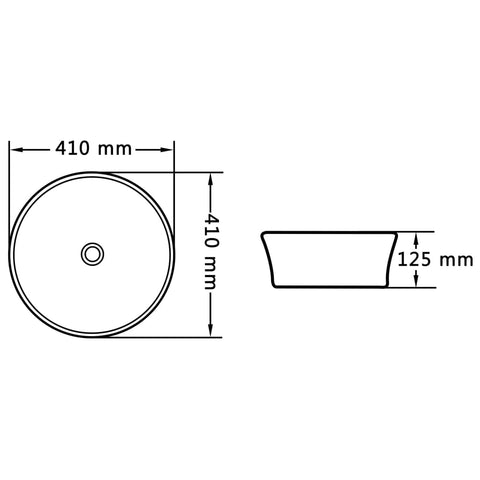 vidaXL Waschbecken 41 x 12,5 cm Keramik Weiß