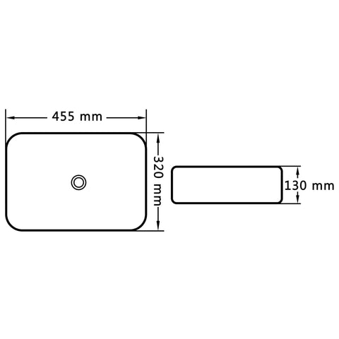 vidaXL Waschbecken 45,5 x 32 x 13 cm Keramik Weiß