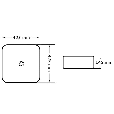 vidaXL Waschbecken 42,5 x 42,5 x 14,5 cm Keramik Weiß