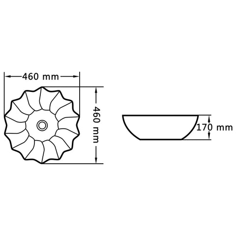 vidaXL Waschbecken 46 x 17 cm Keramik Weiß