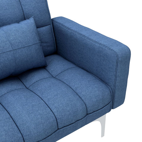 Schlafsofa Blau Stoff