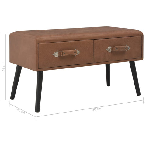 vidaXL Couchtisch Dunkelbraun 80x40x46 cm Kunstleder