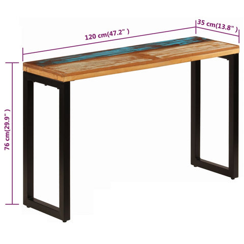 vidaXL Konsolentisch 120x35x76 cm Stahl und Altholz