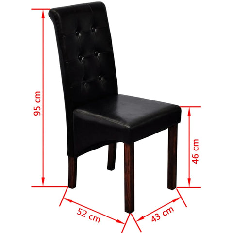 Esszimmerstühle 4 Stk. Schwarz Kunstleder