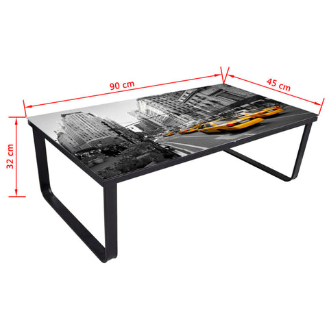 vidaXL Couchtisch mit Glasplatte Rechteckig