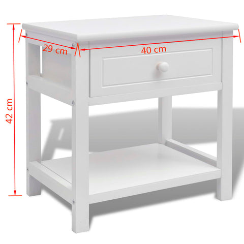 vidaXL Nachttisch Holz Weiß