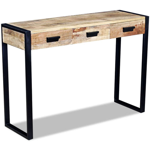 vidaXL Konsolentisch mit 3 Schubladen Mangoholz Massiv 110x35x78 cm