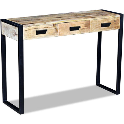 vidaXL Konsolentisch mit 3 Schubladen Mangoholz Massiv 110x35x78 cm