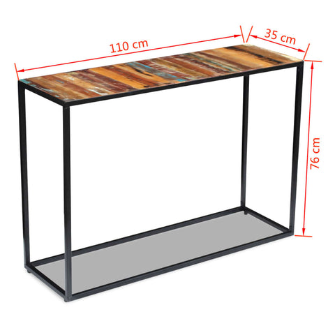 vidaXL Konsolentisch Altholz 110x35x76 cm