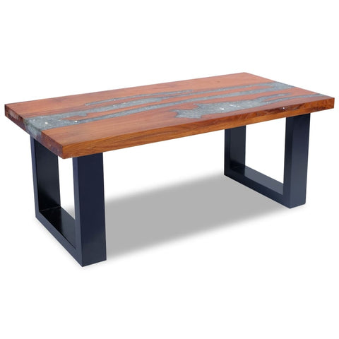 vidaXL Couchtisch Teak Harz 100x50 cm