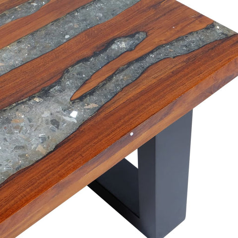 vidaXL Couchtisch Teak Harz 100x50 cm