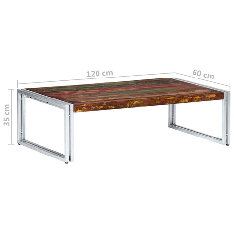 vidaXL Couchtisch 120x60x35 cm Altholz Massiv