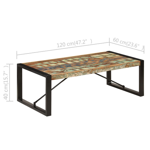 vidaXL Couchtisch 120x60x40 cm Altholz Massiv