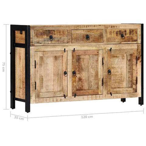 vidaXL Sideboard 120x35x76 cm Massivholz Mango