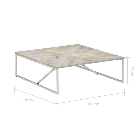 vidaXL Couchtisch 110x110x36 cm Massivholz Mango