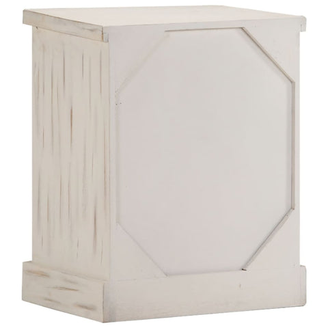 vidaXL Nachttisch Weiß 40×30×50 cm Massivholz Mango