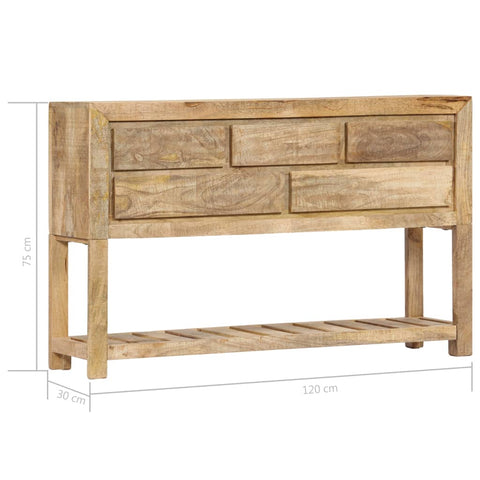 vidaXL Sideboard 120x30x75 cm Massivholz Mango