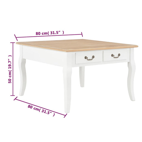 vidaXL Couchtisch Weiß 80 x 80 x 50 cm Holz