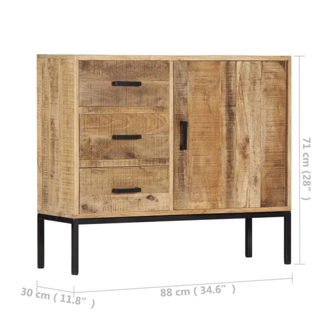 vidaXL Sideboard 88x30x71 cm Massivholz Mango