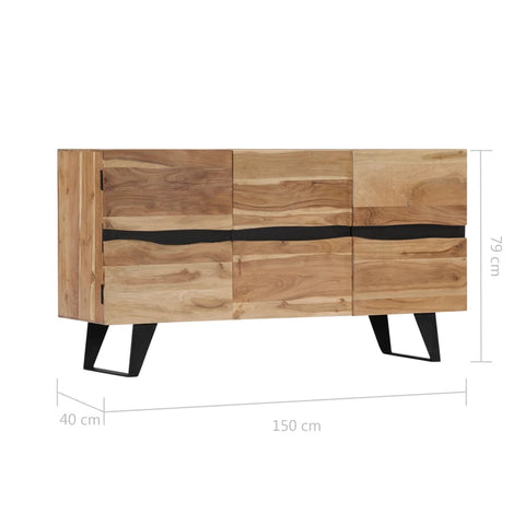 vidaXL Sideboard 150x40x79 cm Massivholz Akazie