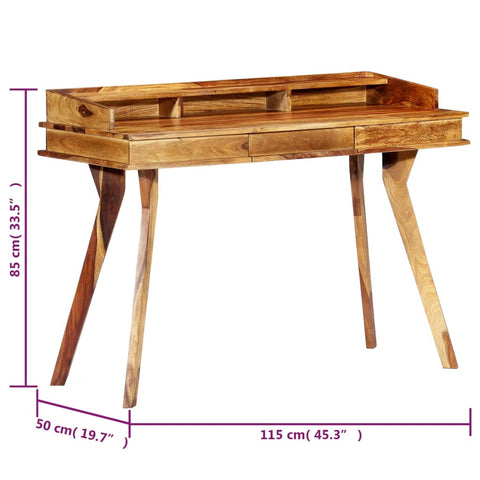 vidaXL Schreibtisch 115 x 50 x 85 cm Massivholz