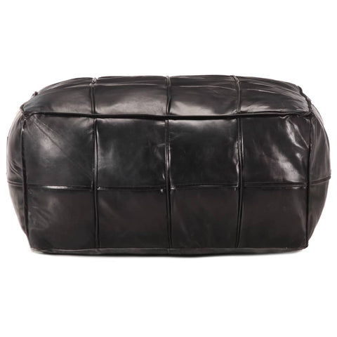 hocami - Pouf Schwarz 60 x 60 x 30 cm Echtes Ziegenleder - pouf-schwarz-60-x-60-x-30-cm-echtes-ziegenleder - 