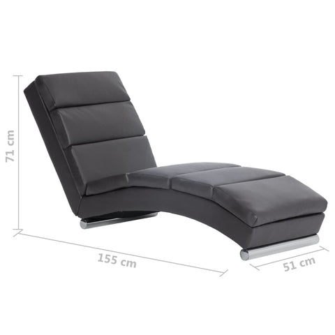 Chaiselongue Grau Kunstleder