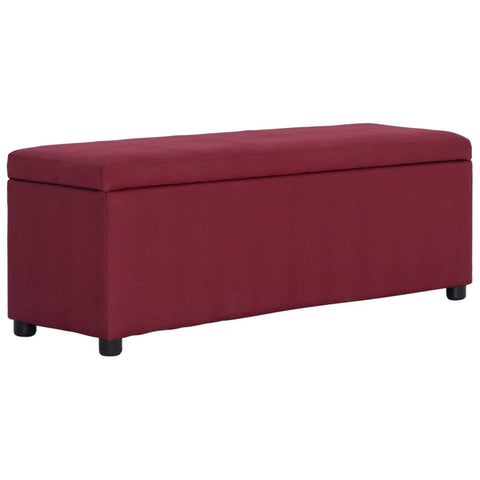 Bank mit Staufach 116 cm Weinrot Polyester