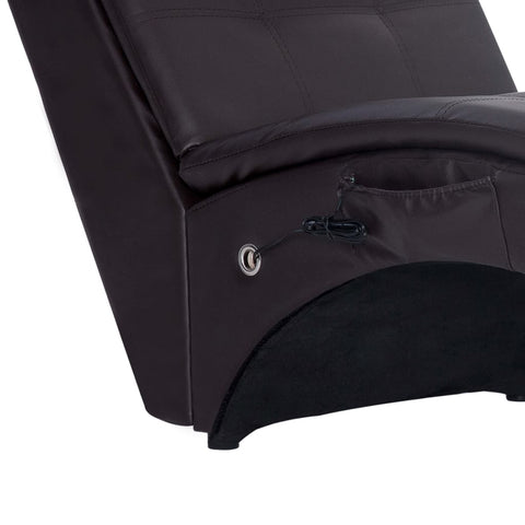 Massage Chaiselongue mit Kissen Braun Kunstleder