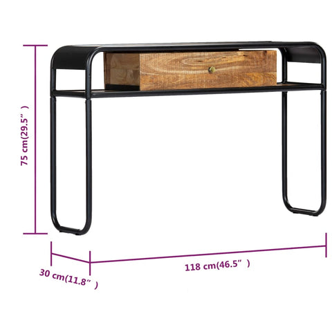 vidaXL Konsolentisch 118 x 30 x 75 cm Massivholz Mango