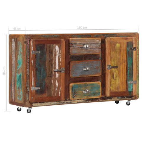 Sideboard 150x43x86 cm Altholz Massiv