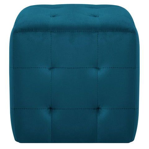 vidaXL Nachttische 2 Stk. Blau 30×30×30 cm Samtstoff