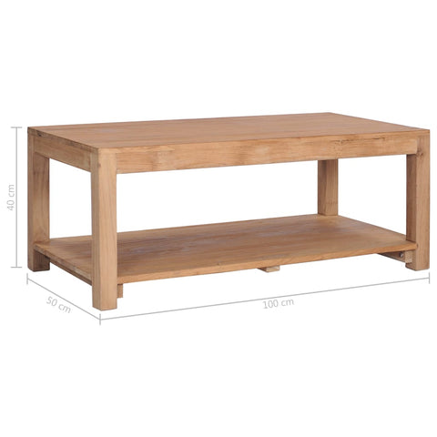 vidaXL Couchtisch 100x50x40 cm Massivholz Teak